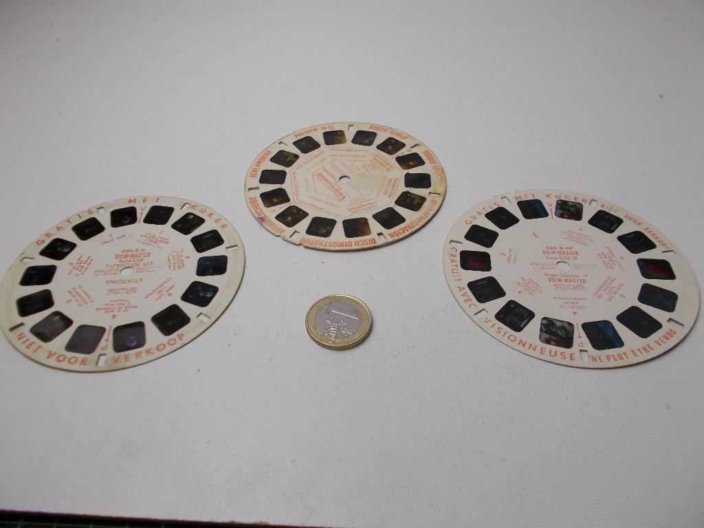 Jr.50/60.  3 x ZELDZAME "GRATIS" VIEWMASTER REELS/SCHIJFJES!, Ophalen of Verzenden
