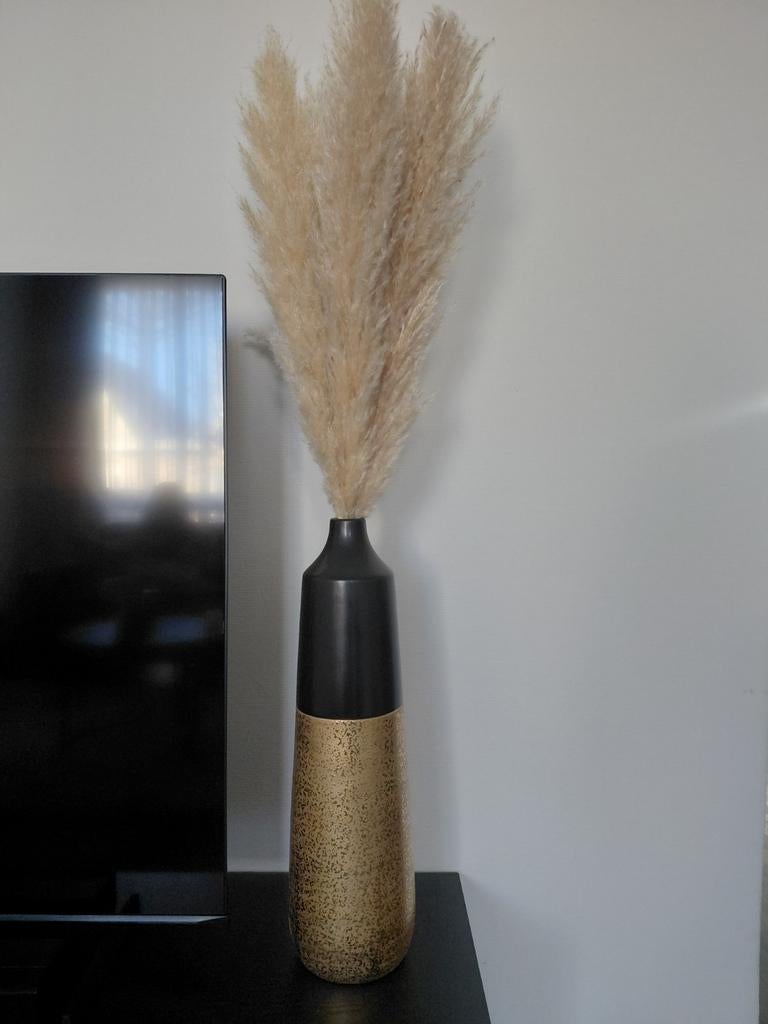 GILDE Decoratieve grote vaas keramische vaas XL - keramische, Ophalen of Verzenden, Zwart, Minder dan 50 cm