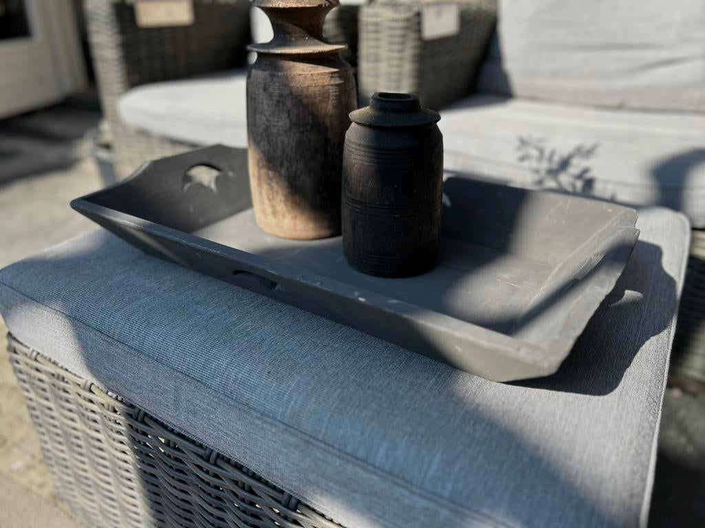 Landelijke oude  mangelbak dienblad sober sleets brocante, Antiek en Kunst, Ophalen of Verzenden