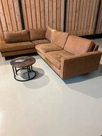 Schitterende Cognac Hoekbank - Microleder - Gereinigd, Huis en Inrichting, 250 tot 300 cm, ., Hoekbank, Ophalen of Verzenden