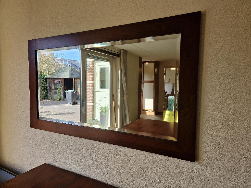 kersen houten spiegel, Huis en Inrichting, Woonaccessoires | Spiegels, Ophalen, Minder dan 50 cm, Gebruikt, Minder dan 100 cm