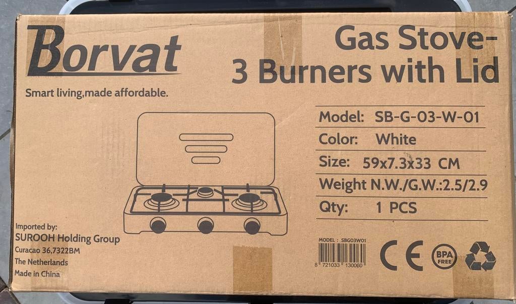 Gas kooktoestel 3-pits, Ophalen of Verzenden, Nieuw