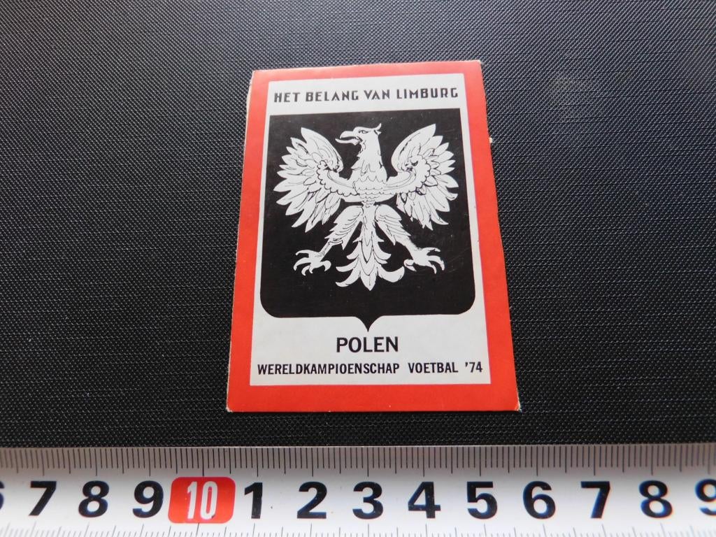 sticker WK Voetbal 1974 POLEN Het belang van Limburg, Ophalen, Zo goed als nieuw