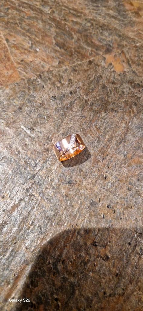 Gouden Ring  14 karaats, Sieraden, Tassen en Uiterlijk, Ringen, Zo goed als nieuw, Dame of Heer, Kleiner dan 17, Goud, Goud, Met edelsteen