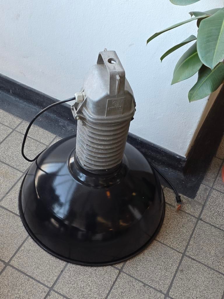 Vintage Philips Industrial Pendant Hanging Light - Hanglamp, Ophalen of Verzenden, Minder dan 50 cm