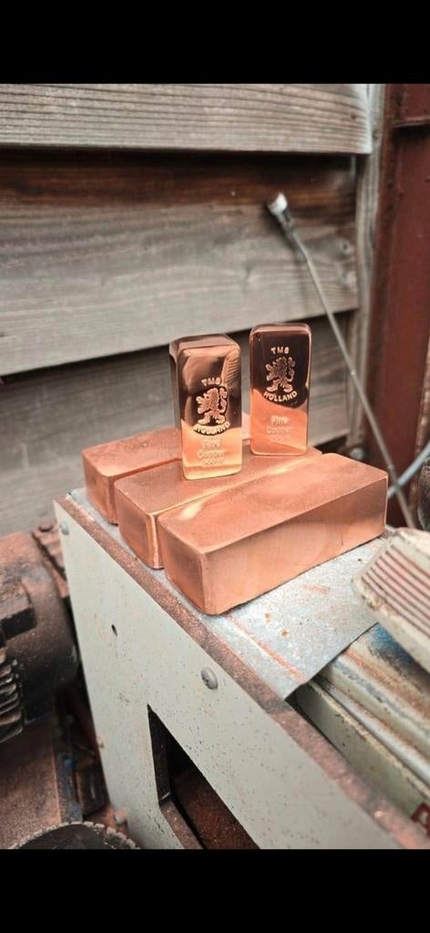 Koperen baar 300 gram met certificaat, Postzegels en Munten, Edelmetalen en Baren, Ophalen of Verzenden