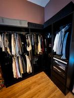Zwarte IKEA PAX Hoekgarderobekast met diverse accessoires, Ophalen, Gebruikt, 200 cm of meer, Met lade(s)