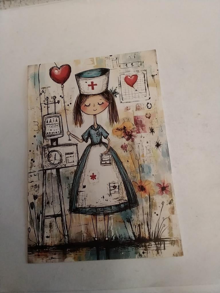 VERPLEEGSTER. MET HART BALLON, Ophalen of Verzenden