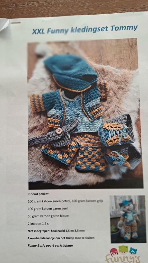 Haakpatroon Funny XXL Kledingset Tommy, Hobby en Vrije tijd, Breien en Haken, Nieuw, Haken, Patroon of Boek, Ophalen of Verzenden