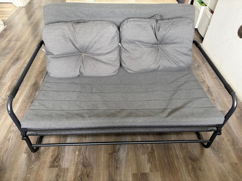 IKEA Hammarn slaapbank, donkergrijze kussens inbegrepen, Huis en Inrichting, Slaapkamer | Slaapbanken, Ophalen, Gebruikt, Tweepersoons