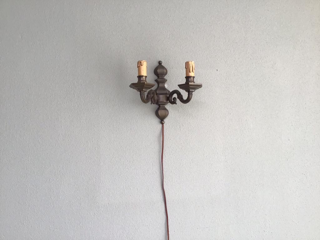 Bronze schemerlamp 2 arms, Huis en Inrichting, Lampen | Vloerlampen, Ophalen, Overige materialen, Barok, Zo goed als nieuw