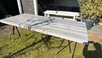 Groot tafelblad steigerhout 280x117.5x9, Ophalen, Gebruikt, 100 tot 150 cm, 200 cm of meer