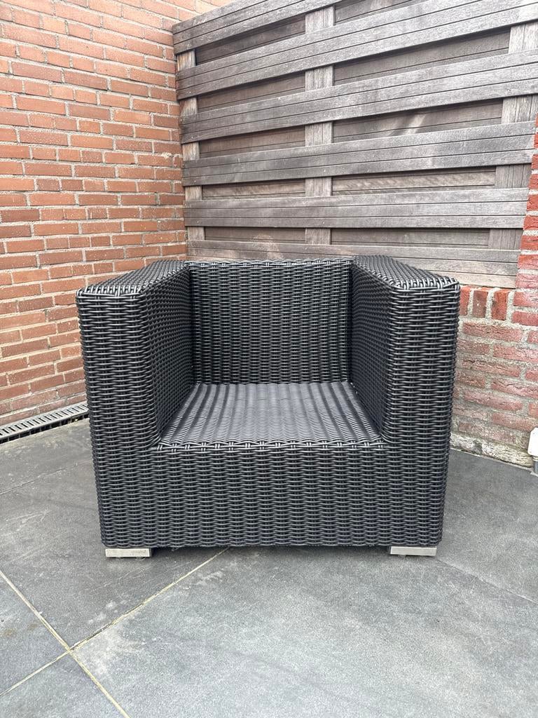 Zwarte tuinstoel, Ophalen, Zo goed als nieuw, Wicker