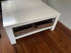 Witte salontafel met rieten mand, Ophalen, Gebruikt, Vierkant, 50 tot 100 cm