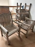 Set van 4 Teakhouten Tuinstoelen - Gebruikt, Ophalen, Gebruikt, Overige kleuren, Vier