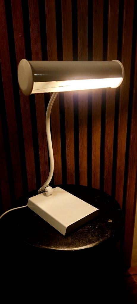 Vintage Anvia pianolamp, wit, flexibele arm, Ophalen of Verzenden