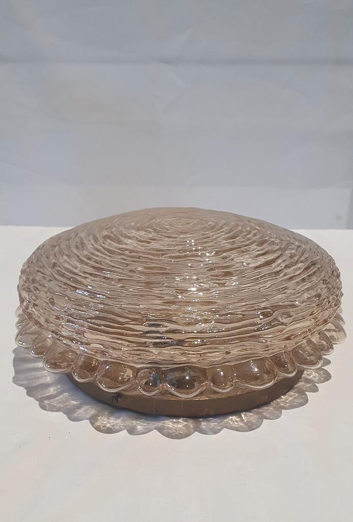 Vintage amber glas Glashutte Limburg Helena Tynell 31cm, Huis en Inrichting, Lampen | Plafondlampen, Ophalen