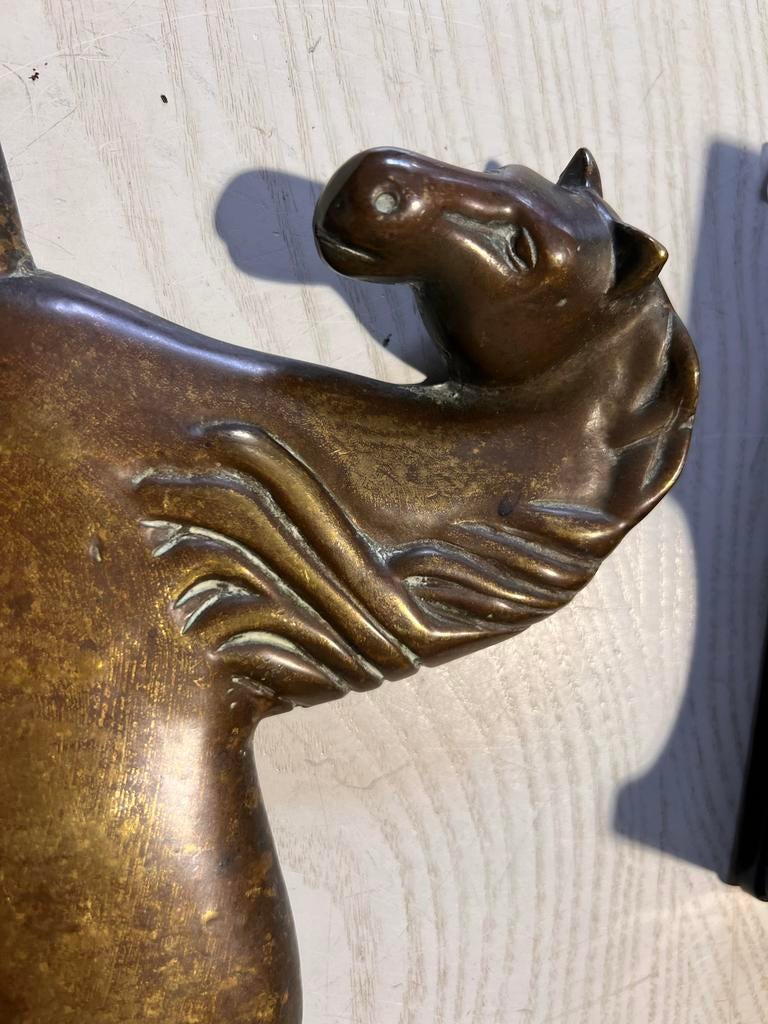 Vintage Koperen Messing Paard Wanddecoratie, Antiek en Kunst, Ophalen of Verzenden, Koper