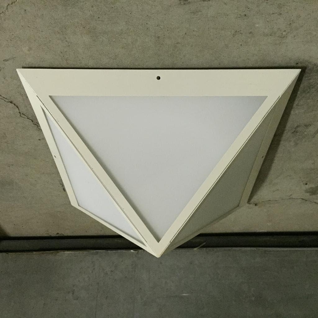 Jaren 70 Piramide plafondlamp Glashütte Limburg, Gebruikt, Glas, Bauhaus Josef Hoffmann, Piramide
