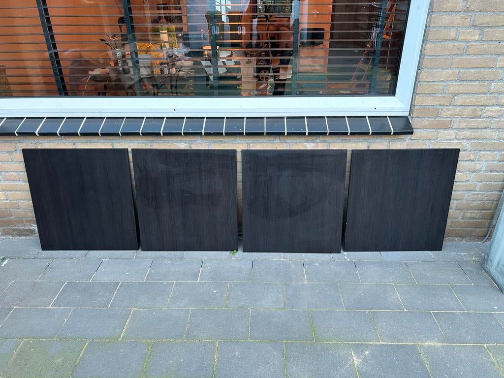 4 IKEA Besta kastdeurtjes zwartbruin met scharnieren, Ophalen, Gebruikt