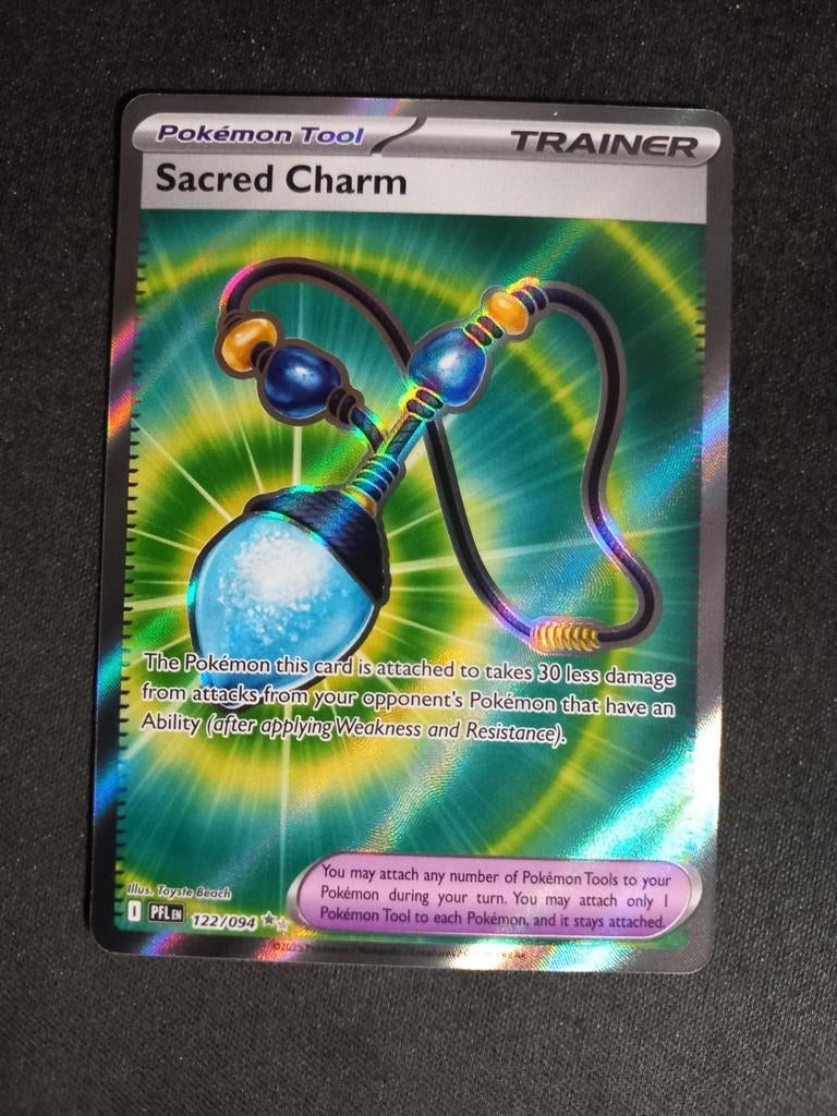 Pokemon Sacred Charm 122/094 Phantasmal Flames Full Art NM, Verzenden, Zo goed als nieuw, Losse kaart, Foil