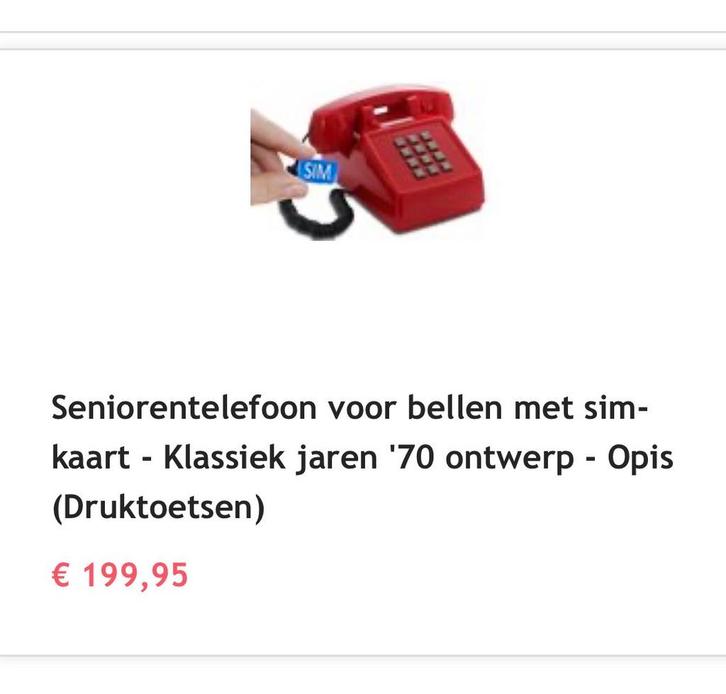 Senioren/Dementie telefoon - Klassiek design met SIM, Telecommunicatie, Vaste telefoons | Handsets en Draadloos, Gebruikt, 1 handset
