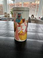 Vintage Bolletje Beschuitbus met Uil en Kikker, Ophalen of Verzenden, Gebruikt, Beschuit, Bolletje