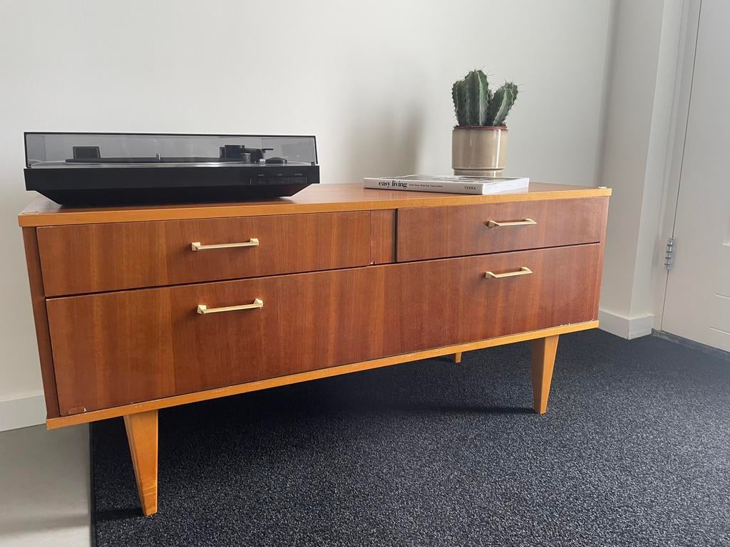 Vintage, retro dressoir, sidetable: jaren ‘60, Ophalen, Gebruikt, 100 tot 150 cm, Vintage, retro, jaren '60