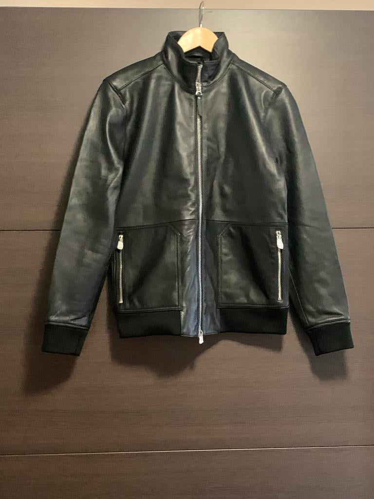 Reiss Walton leren jas, maat S, zwart, Ophalen of Verzenden, Nieuw, Maat 46 (S) of kleiner, Zwart