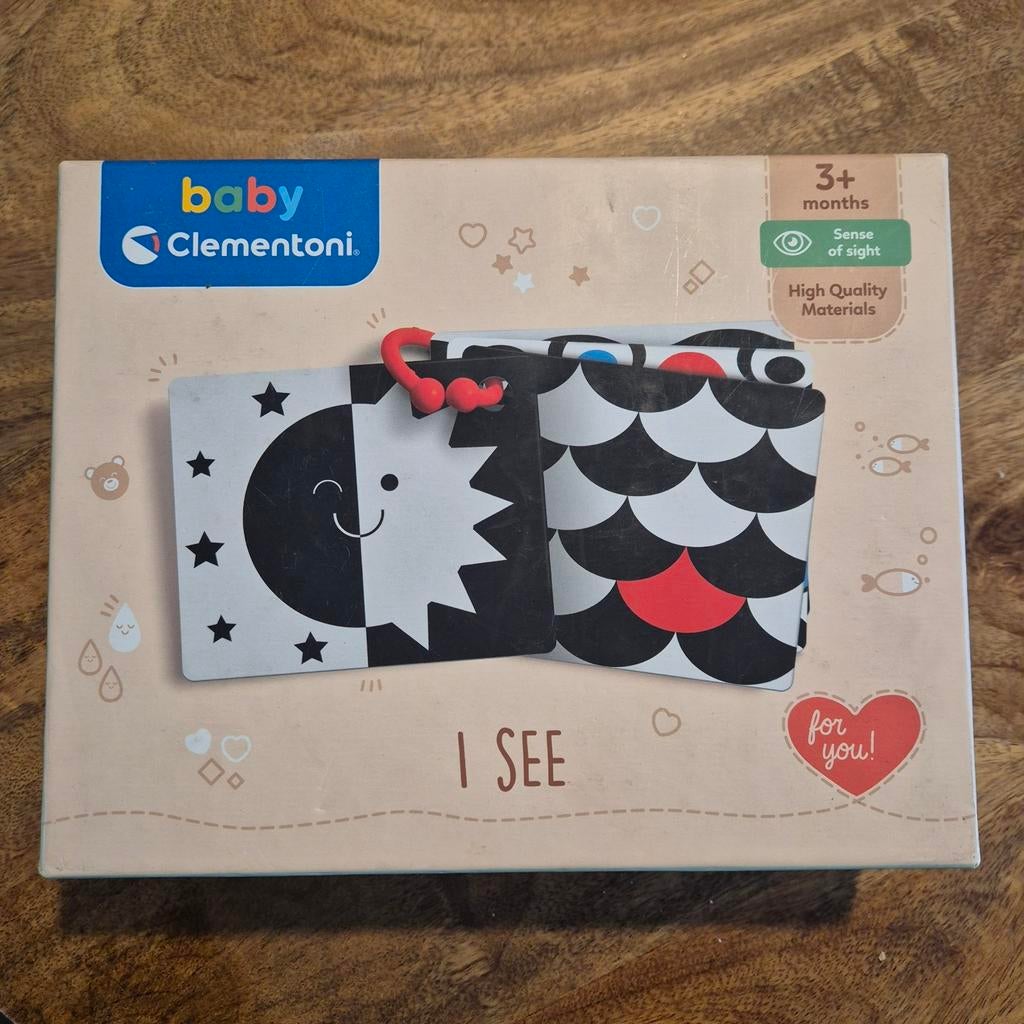 Baby Clementoni I See Zwart-Wit Boekje 3+ maanden, Ophalen of Verzenden