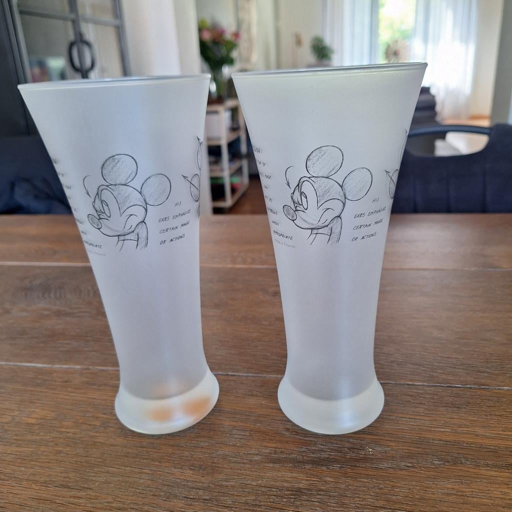 Set van 2 Disney Disneyland Parijs Mickey Mouse Glazen, Verzamelen, Disney, Ophalen of Verzenden