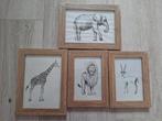 4 nieuwe fotolijstjes met dierenprint, Minder dan 50 cm, Nieuw, Ophalen of Verzenden, Minder dan 50 cm