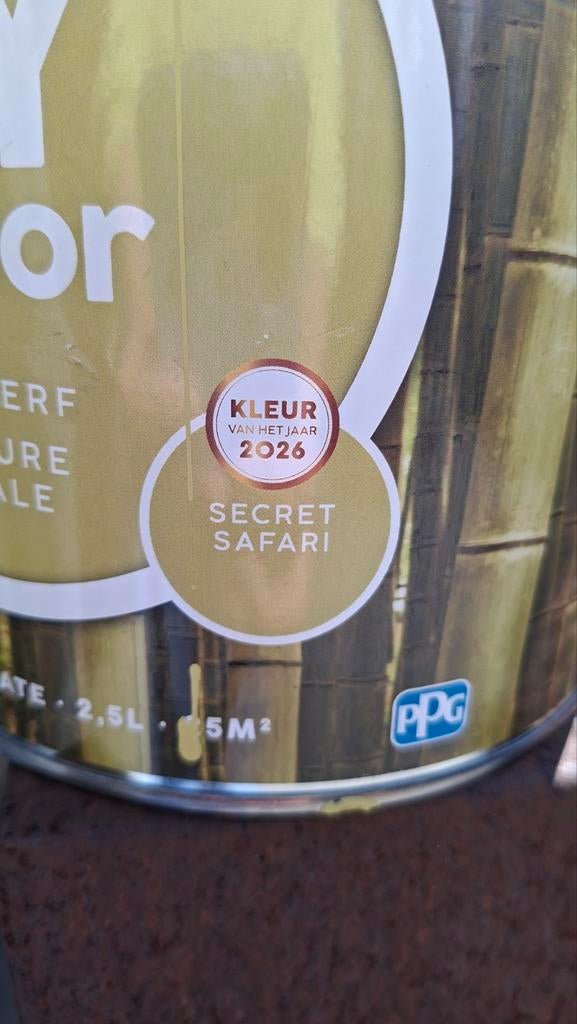 Muurverf Histor SCRET SAFARI,  kleur van het jaar!!, Minder dan 5 liter, Ophalen of Verzenden, Zo goed als nieuw, Groen