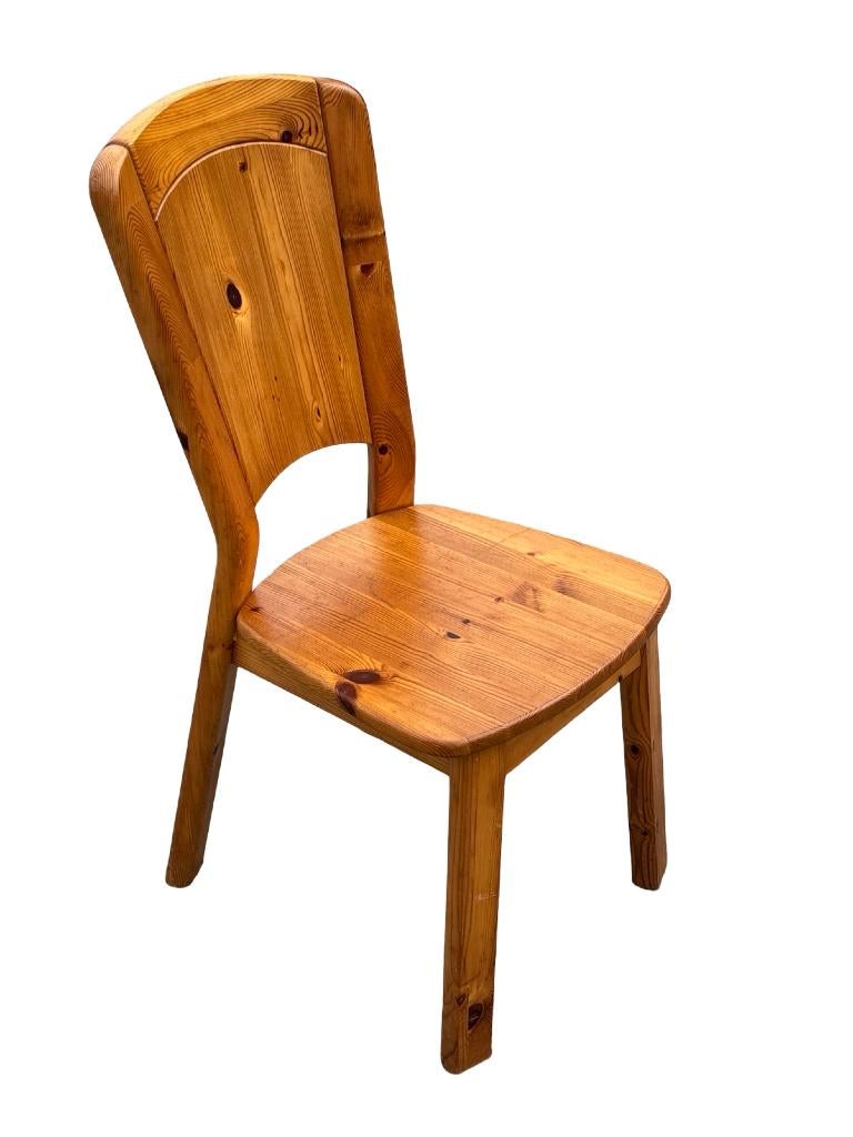 Vintage set van 4 eetkamerstoelen grenenhouten jaren 70, Huis en Inrichting, Stoelen, Ophalen, VinVintage Stoelentage Stoelen