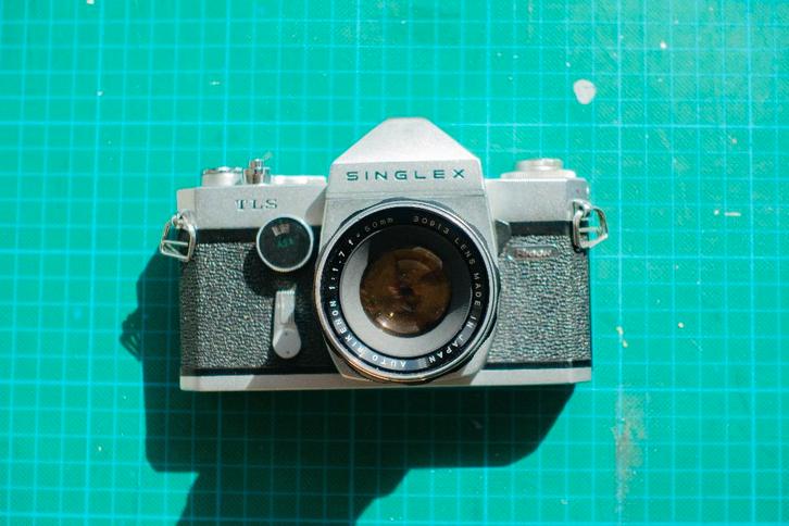 RICOH SINGLEX TLS, Audio, Tv en Foto, Fotocamera's Analoog, Gebruikt, Spiegelreflex, Overige Merken, Ophalen