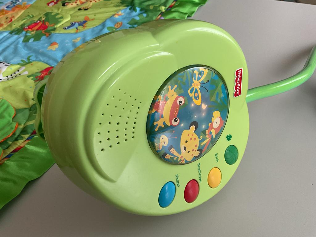 Fisher Price Boxspeeldoos Jungle Motief, Kinderen en Baby's, Speelgoed | Babyspeelgoed, Ophalen, Zo goed als nieuw, Mobiel, Met geluid