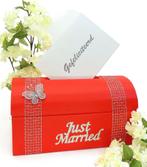 Enveloppendoos met een zilveren vlinder., Ophalen of Verzenden, Nieuw, Feestartikel, Geboorte of Huwelijk