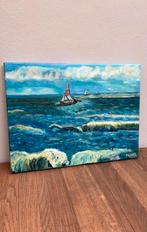Olieverf schilderij 30x40 zeegezicht op canvasdoek, Ophalen