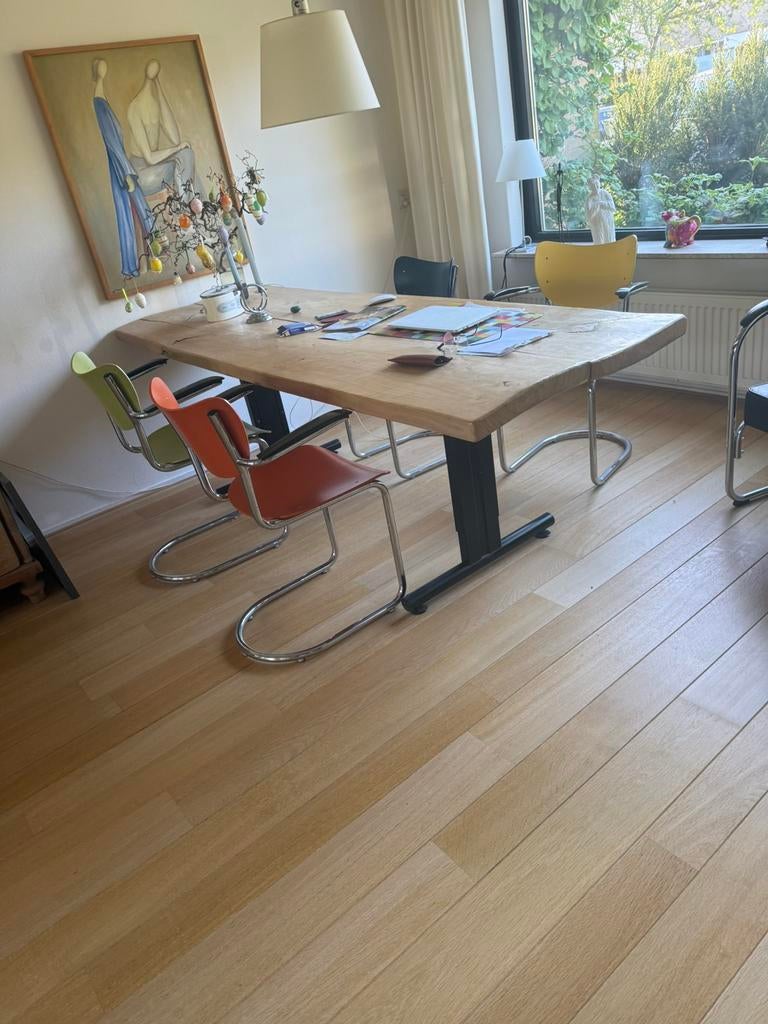 Boomstam eettafrl iepen, Ophalen, Zo goed als nieuw, Rechthoekig, 200 cm of meer