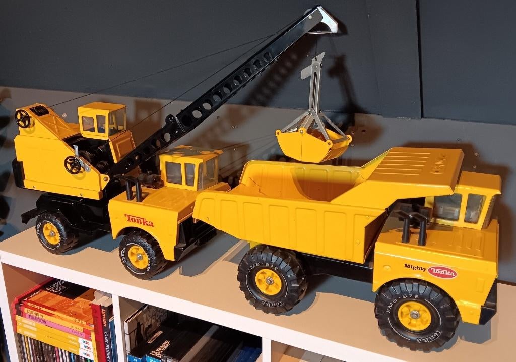 Tonka Kraan en Dump wagen, Kinderen en Baby's, Speelgoed | Speelgoedvoertuigen, Ophalen of Verzenden, Zo goed als nieuw