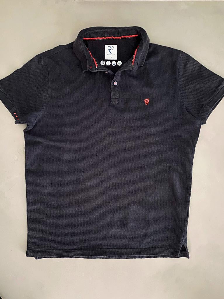 Heren polo van R2 Amsterdam, kleur d.blauw, maat S, ZGAN, Blauw, Ophalen of Verzenden, Zo goed als nieuw, R2 Amsterdam