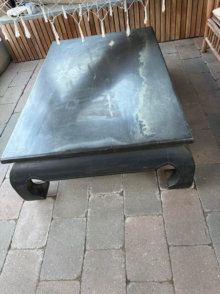 Grote Opium tafel - Zwart (mislukt epoxy project), Ophalen, Gebruikt, 100 tot 150 cm, 50 tot 100 cm