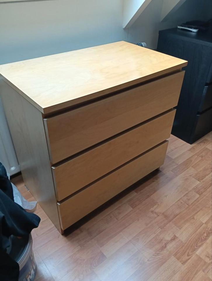 Ikea Malm ladekast - eiken fineer, Huis en Inrichting, Kasten | Dressoirs, Gebruikt, 50 tot 100 cm, 25 tot 50 cm, Met lade(s)