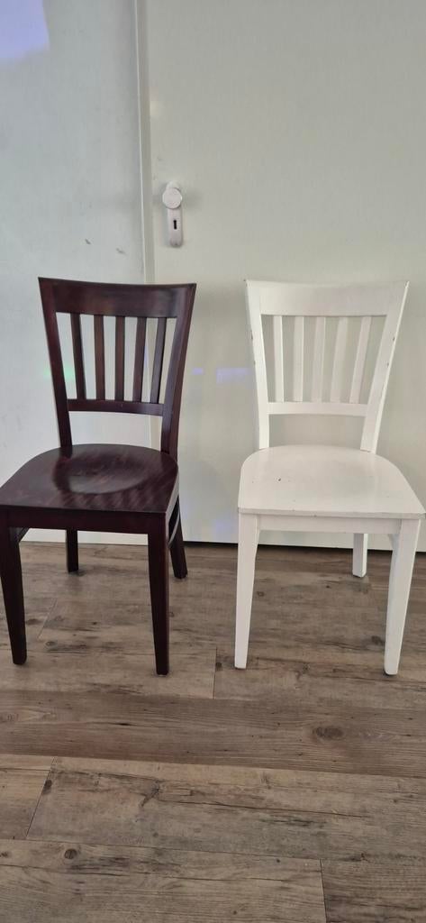 5 houten stoelen gratis af te halen, Huis en Inrichting, Ophalen, Gebruikt, Bruin, Vijf, Zes of meer stoelen