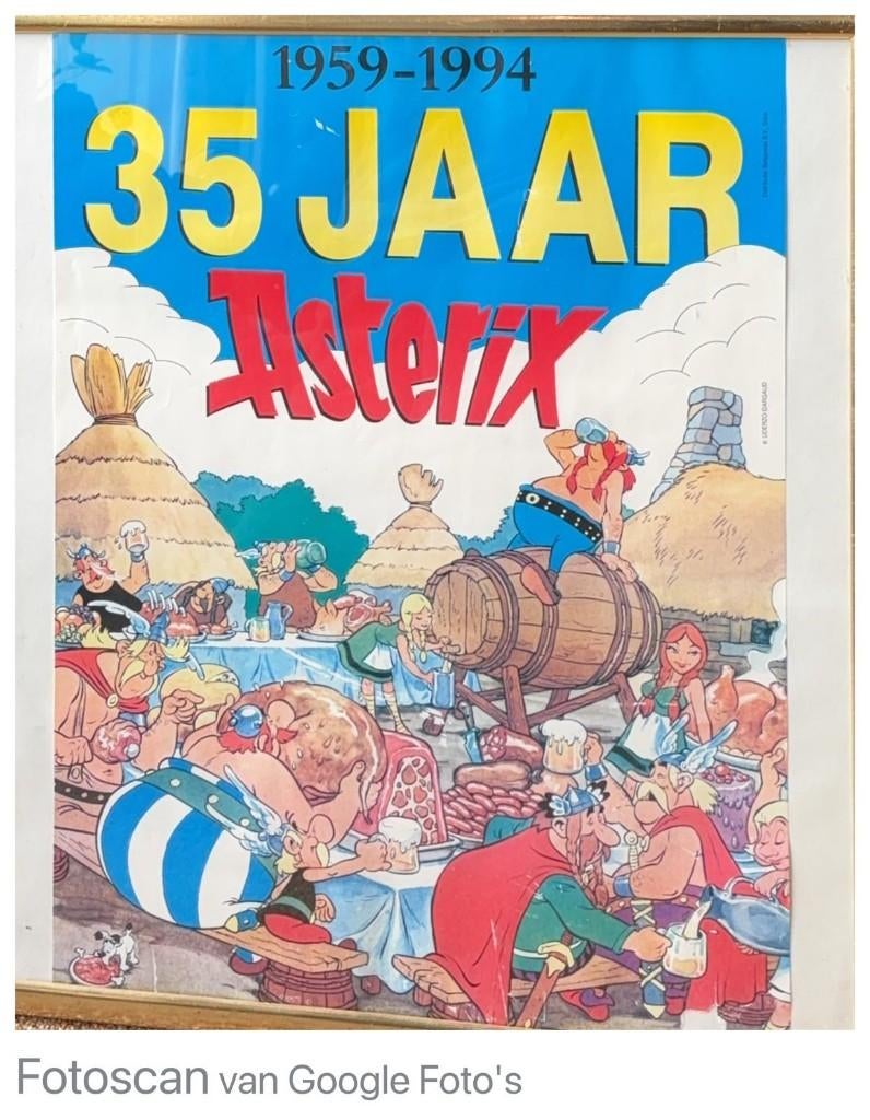Asterix poster 35 jaar (1959–1994) – origineel vintage, Ophalen of Verzenden, Asterix en Obelix, Gebruikt, Plaatje, Poster of Sticker