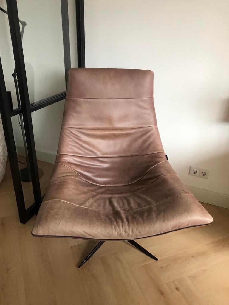 Bodilson Turner bruine leren fauteuil, Ophalen, Gebruikt, Leer, 75 tot 100 cm