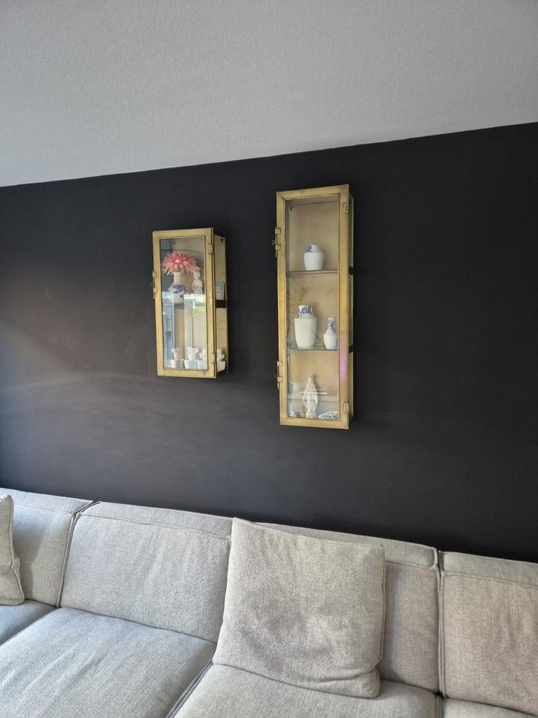 2 Gouden Vintage Kastjes New Routz, Huis en Inrichting, Kasten | Vitrinekasten, Ophalen, Minder dan 50 cm, 100 tot 150 cm, Vintage
