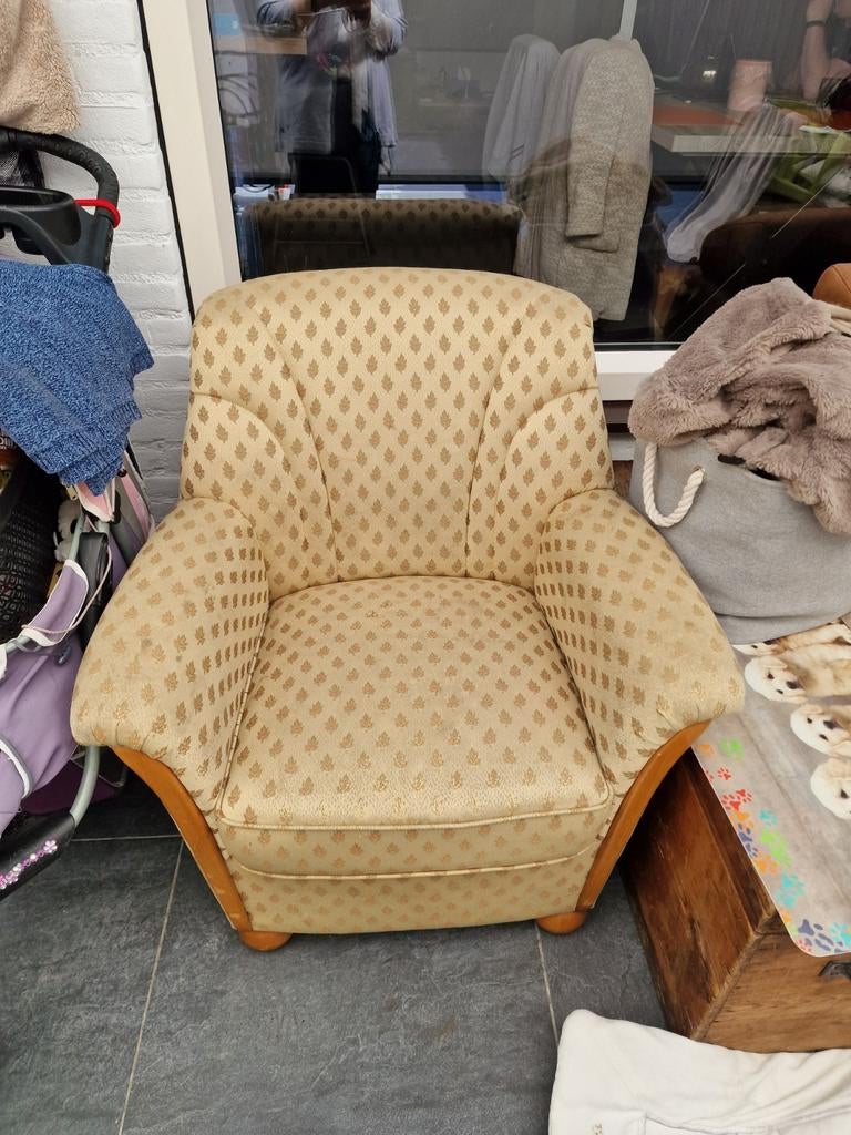 Klassieke Landelijke Fauteuil / Clubstoel, Gebruikt, 75 tot 100 cm, Ophalen of Verzenden, Stof
