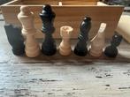 Houten kistje schaakstukken zgan, Ophalen of Verzenden, Zo goed als nieuw