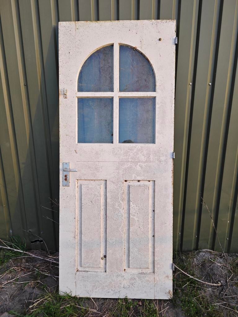 Voordeur met kozijn  Hardhout, Doe-het-zelf en Verbouw, Deuren en Horren, Ophalen, Gebruikt, Buitendeur